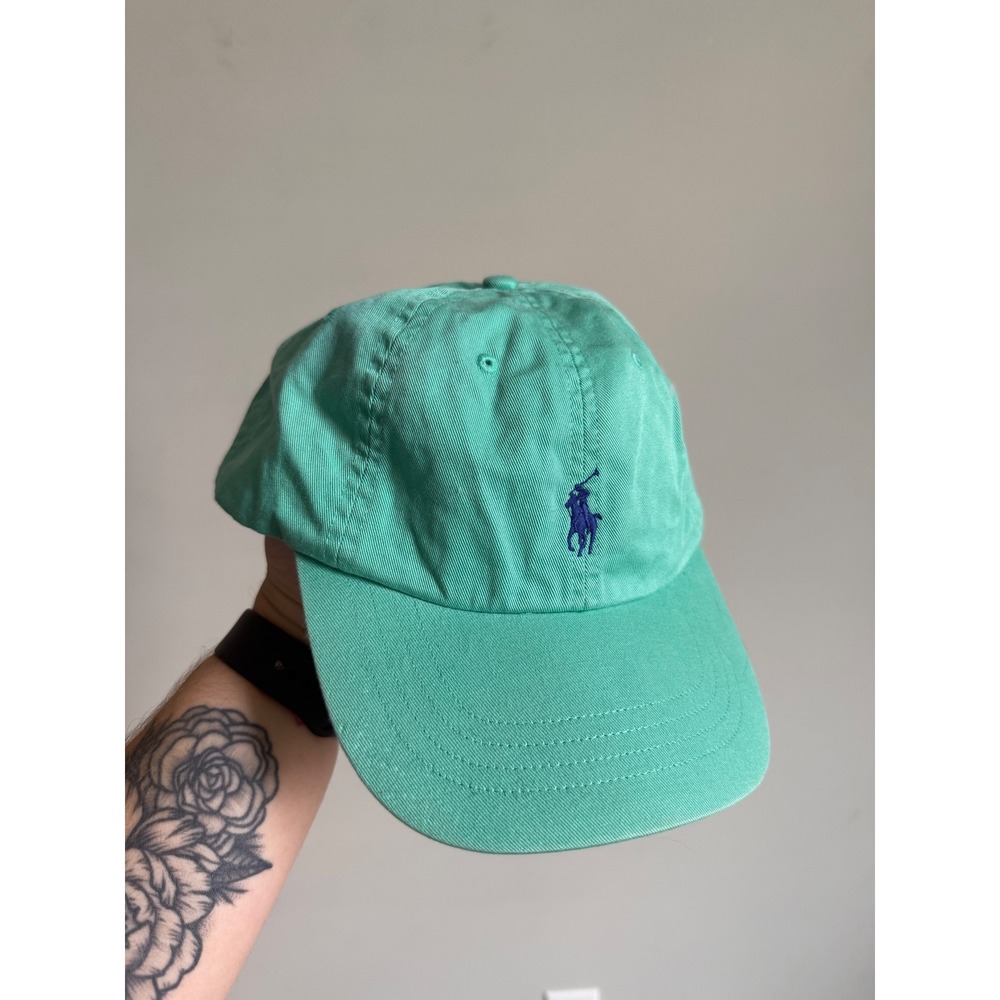 Polo Ralph Lauren Mens Mint Green Cotton Chino Baseball Cap Hat Navy Pony Logo